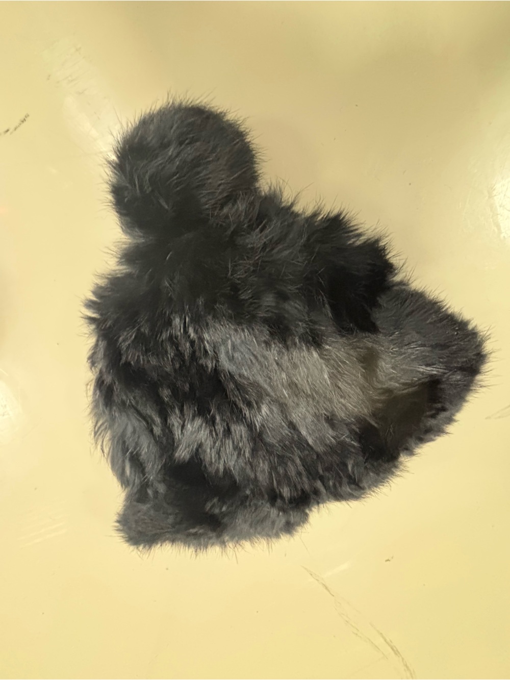 Plush Black Rabbit Fur Hat Black